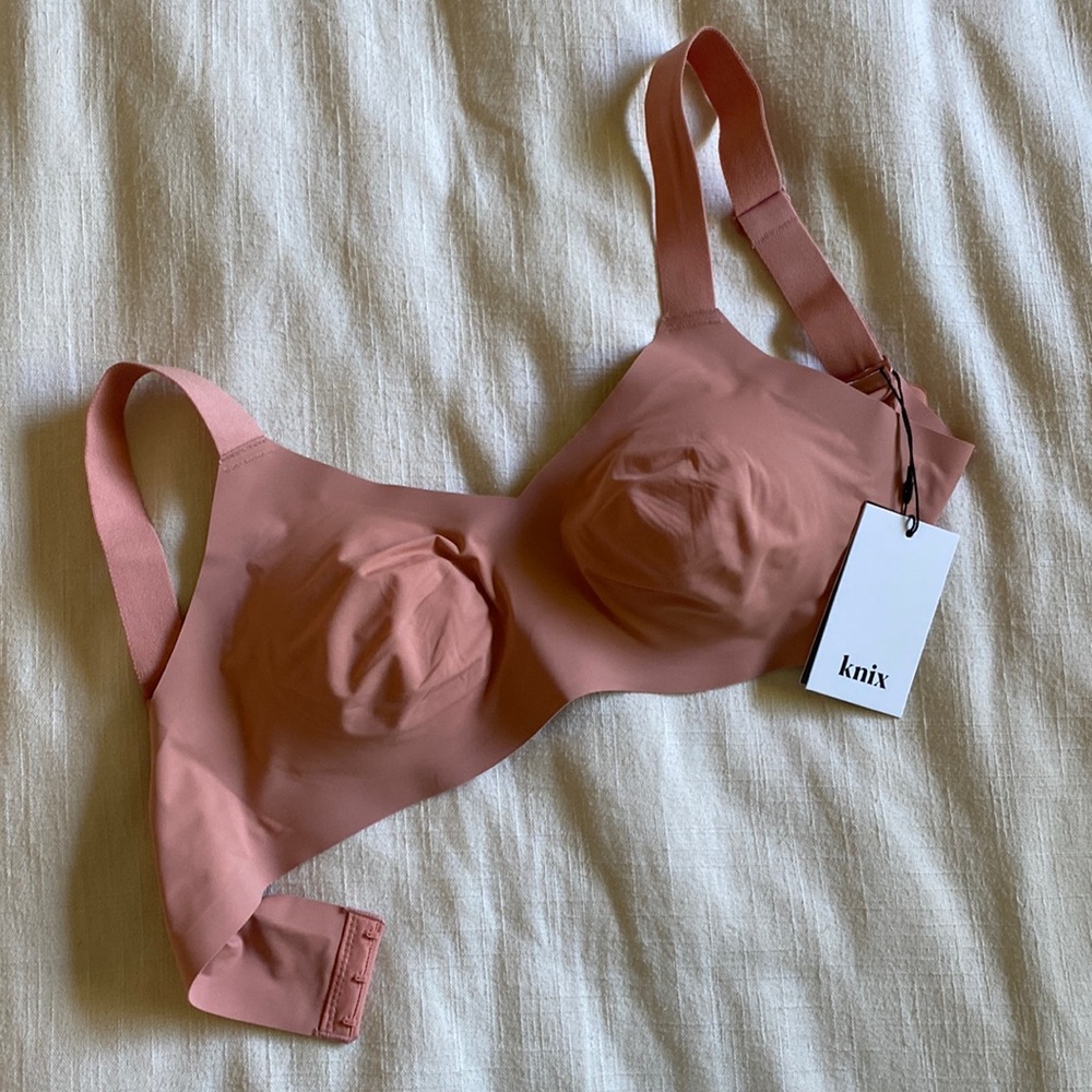 Knix Padded V-Neck Bra (Pink Ginger)